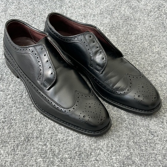Allen Edmonds McAllister‎ Black Wingtip Oxford Bench Welt Shoes Mens 7.5 D USA